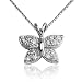 Sterling Silver Cubic Zirconia Butterfly Pendant