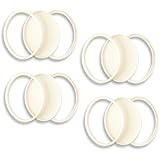 Easy Street Crafts 4 Oval Sweet Suspensions Ornament Frames, Double-sided for Needlework and Photos, Cream