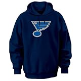 St. Louis Blues Majestic Athletic Navy Tek Patch Hooded Sweatshirt