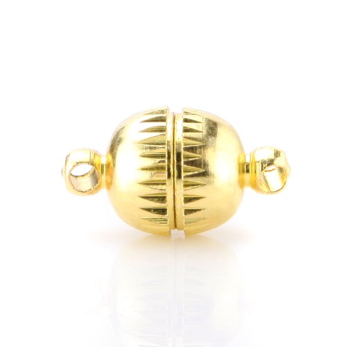 Beadnova 8mm Gold Plated Strong Magnetic Clasp Integral Clasp for Necklace Jewelry Findings