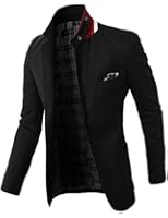 H2H Mens Fashion Slim Fit Blazer with Button Strap Collar