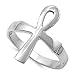 Sterling Silver Egyptian Cross Ankh Ring (Size 4 - 11)