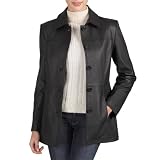 BGSD Women's Five-Button Leather Car Coat