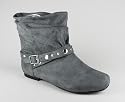 Suede Stud Wrap Around Ankle Boot