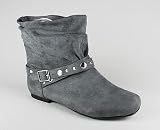 Suede Stud Wrap Around Ankle Boot