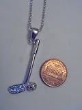 Silver and Blue Swarovski Crystal Golf Club Necklace