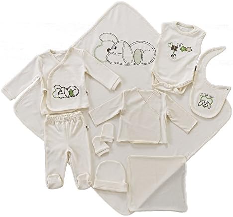 100% Organic Cotton - 10 Pcs Baby Clothes - Newborn Gift Set - Liele
