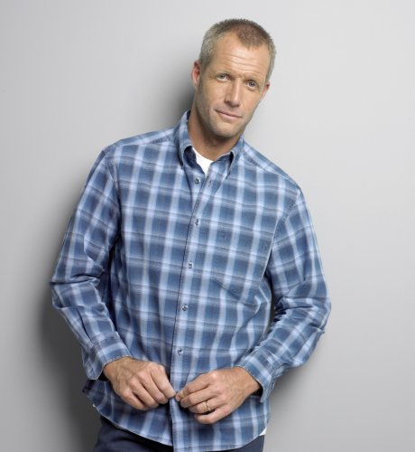 Big & Tall Blue Harbour Long Sleeve Indigo Check Shirt