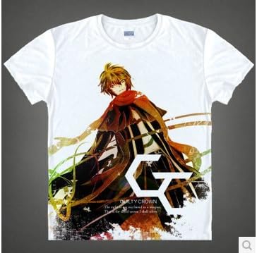 TQ Guilty Crown Ouma Shu Japan Carton Costume Breathable Round Collar Short Sleeve T Shirt T Shirt White Duanxiu15-M