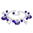 Fashion Violet Purple Evil Eye Beads Ball Love Heart Butterfly Womens Bracelet