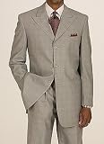 Vanetti Silver Windowpane 3-Button Side-Vented Suit with Pleated Pant