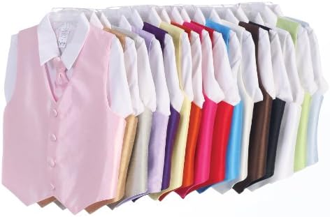 Vest and Clip On Necktie set - Multiple Colors - Baby Infant Toddler Boys Tween Sizes