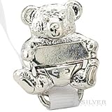 Empire Sterling Teddy Bear Pacifier Clip - White by Empire Silver