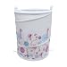 Polyester Collapse Hamper in Blue - Flower Designs