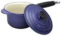 Le Creuset Enameled Cast-Iron 1-1/4-Quart Precision Pour Saucepan with Cover, Cobalt Blue