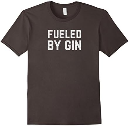 Men's Fueled by Gin Shirt / Funny Gin Drinking T-Shirt Gift I 2XL Asphalt