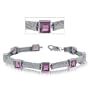Princess Amethyst Bracelet Silver Cable Link Ladies New