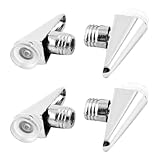 uxcell　ガラスシェルフサポート　サクションカップ付き　家具用　金属製　プラスチック製　シルバー　4個