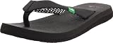 Sanuk Womens Yoga Mat Flip Flop,Ebony,8 M US