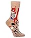 BlueQ Fox Dancing Cha Cha Cha Socks, Tan, One Size