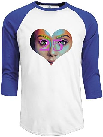 Texhood Men's AD 25 Customized 100% Cotton Three-Quarter Sleeve Raglan Shirt RoyalBlue S