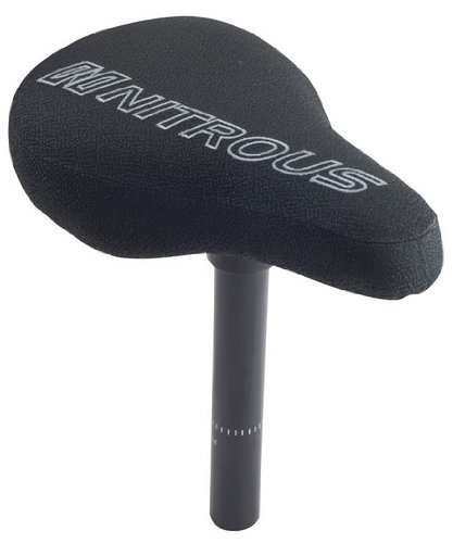 Eastern Nitrous Bike FAT Seat/Post Combo For BMX Bikes Bicycles BLACK (Gray Stitch)
