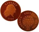 1793 Flowing Hair Chain Large Cent Replica Coin