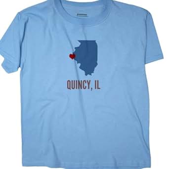 Amazon.com: GreatCitees Unisex Quincy Illinois IL T Shirt HEART ...