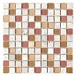 Stone Travertine and Glass Mosaic Henna Matte