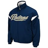 MLB Men's San Diego Padres Long Sleeve Lightweight Full Zip Thermabase Premier Jacket (Pro Navy/Pro Scarlet, Large)