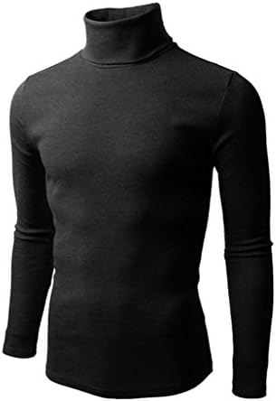 Encan Mens Basic Knitted Turtleneck Slim Fit Pullover Sweaters of Various Colors