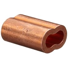 Copper MCC188 Crimping Loop Sleeve for 3/16" Diameter Wire Rope and Cable, (Pack of 10)