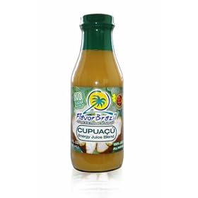 FlavorBrazil Cupuacu Energy Juice Blend, No Sugar Added, All Natural (10 oz. glass bottle, Pack of 12)