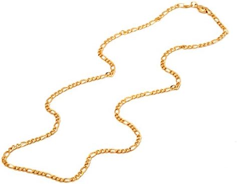 NY Style 18k Gold Plated Gold 24" Figaro Linked Chain Necklace