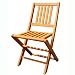 VIFAH V511 - Set of 2 Outdoor Wood Folding Chairs, Natural Wood Finish, 19 by 21 by 34-Inch