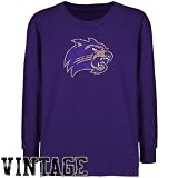 NCAA Western Carolina Catamounts Youth Purple Distressed Logo Vintage T-shirt-