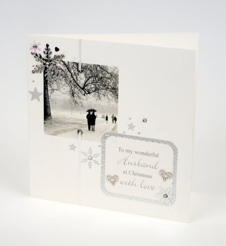 Hand Crafted Photo Snow Scene Husband Card