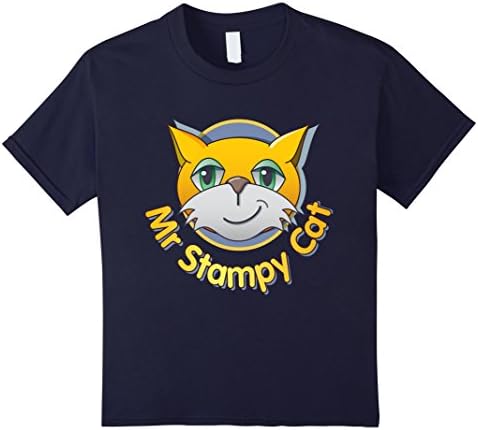 Kids Cartoon Cat Short Sleeve T-Shirt 8 Navy