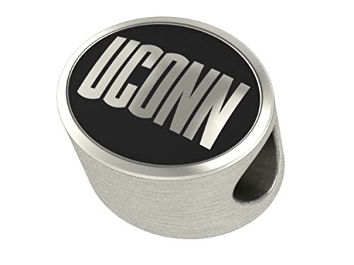 University of Connecticut UCONN College Bead Fits Most Pandora Style Bracelets Including Pandora, Chamilia, Zable, Troll and More. High Quality Bead in Stock for Immediate Shipping