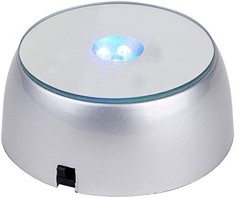 Philosophers Round Multicolor LED Light Base for Laser Engraving Crystal Glass Silver