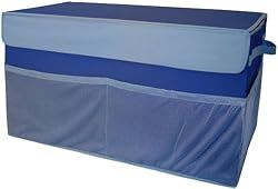 Kangaroom CTC01096BLKRLG Collapsible Toy Chest, Blue, Large