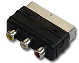 RCA to SCART Adapter - 3x Composite RCA Phono Socket to SCART Plug (11 Pin Scart Input Only) - Connect TV to PS2, Wii, Xbox, PlayStation, Gamecube, NES, SNES, DVD & VHS Player and More!