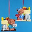 "Addicted to Ebay" Boy Bear Ready To Personalize Christmas Ornament # W30194