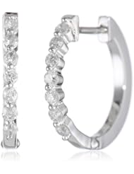 14k White Gold Diamond Hoop Earrings (1/2 cttw, H-I Color, I1-I2 Clarity)