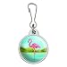 Pink Flamingo in Water Jacket Handbag Purse Luggage Backpack Zipper Pull Charm
