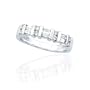 14K White Gold 1/2 ct. Round and Baguette Cut Diamond Anniversary Ring (Highest Quality)