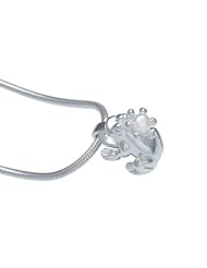 VINANI brand Germany 925 Sterling Silver Women Pendant Frog Pearl on Crown King with Snake Chain Necklace AFK