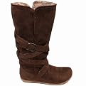 Women's Bamboo by Journee Microsuede Flat Boots - Brown