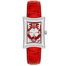 Elini Women's Nazar Red Leather Watch #RD782CLVRD