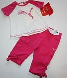 Puma Girl's 2 Piece Baby/Infant Set Shirt/Pants Size: 12 Months - Pink/Off White